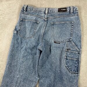 Y2K FUBU Carpenter Jeans Mens 40x34 Baggy Skater Light Wash 90s Streetwear Denim
